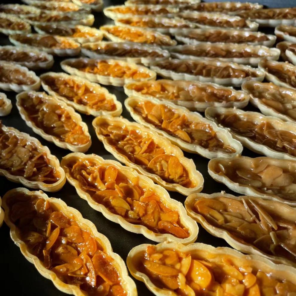 成品小船酥焦糖杏仁脆糯米船坚果船小叶酥杏仁酥饼干日式糕点80克 1盒