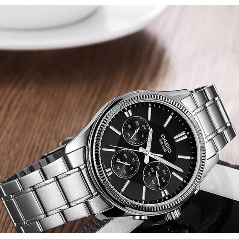 卡西欧 海外代购casio黑暗之心手表男防水运动非机械石英男表mtp-1374