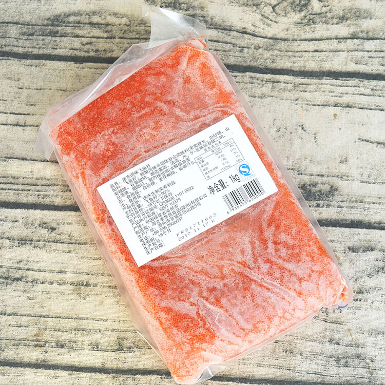 壽司料理 速凍調味飛魚籽 紅蟹子1kg 壽司蟹子 魚子醬中粒【圖片 價格