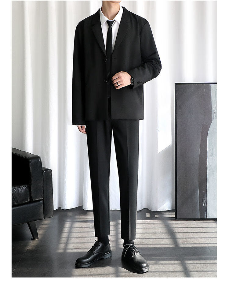 aj i lv国际轻奢侈品牌男装西装套装男秋冬西装裤男士裤子潮流直筒小