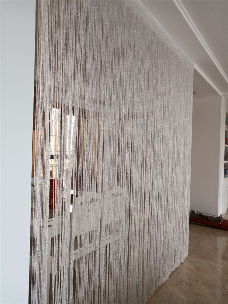 银丝线帘家用 加密门帘挂帘客厅屏风隔断帘 玄关装饰流苏帘子 银灰色