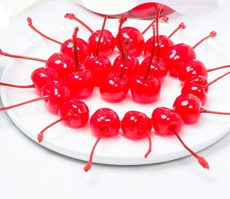 瓶装红车厘子罐头樱桃罐头烘焙原料蛋糕店点缀专用700g瓶中粒红色2瓶