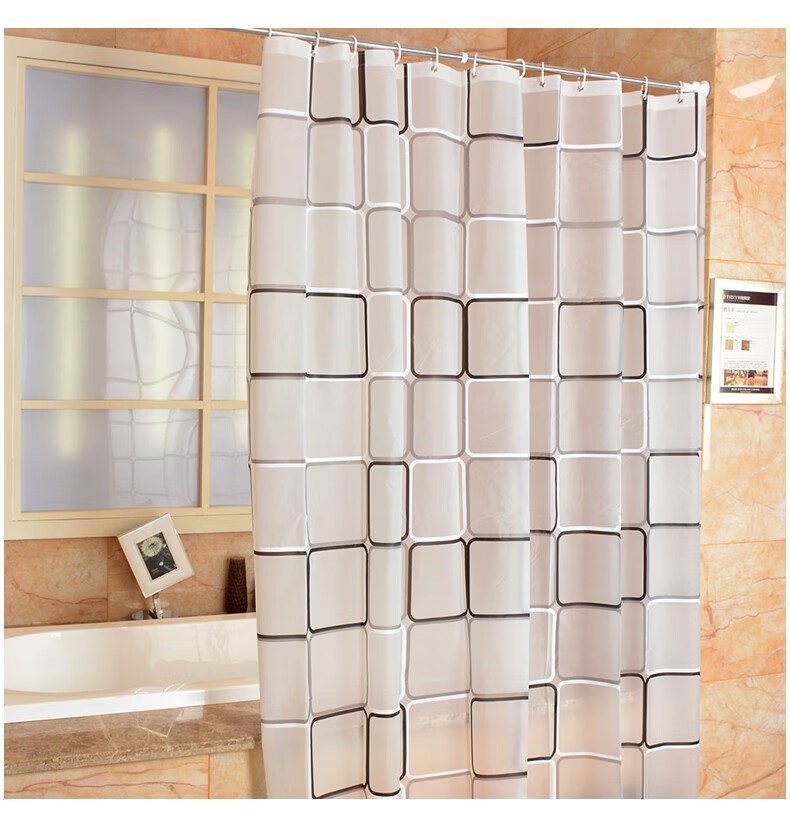 卫生间浴帘防水防霉门帘加厚隔断帘子免打孔浴室淋浴帘布挂帘套装