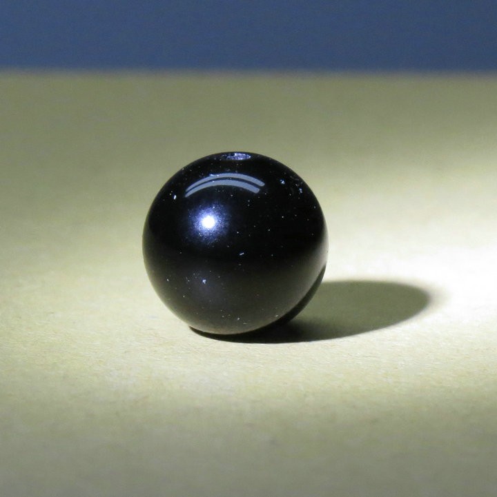 真品黑陨石泰国玻璃雷公墨圆珠手链多宝珠620mm男女款手串614mm