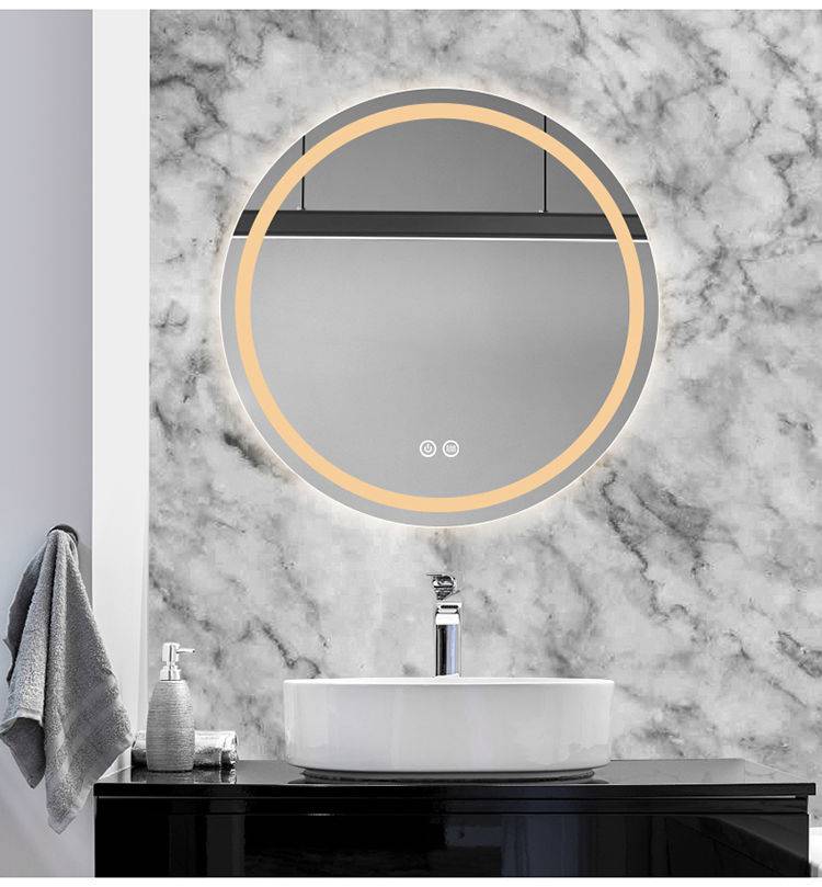 浴室壁挂灯镜前灯智能圆形触摸屏感应防雾发光卫生间镜面发光灯具 a款