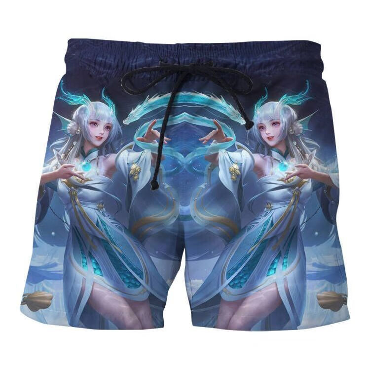 短裤3d印花大裤衩男女时尚潮流衣服夏季男定制stk1486盘古创世神祝s