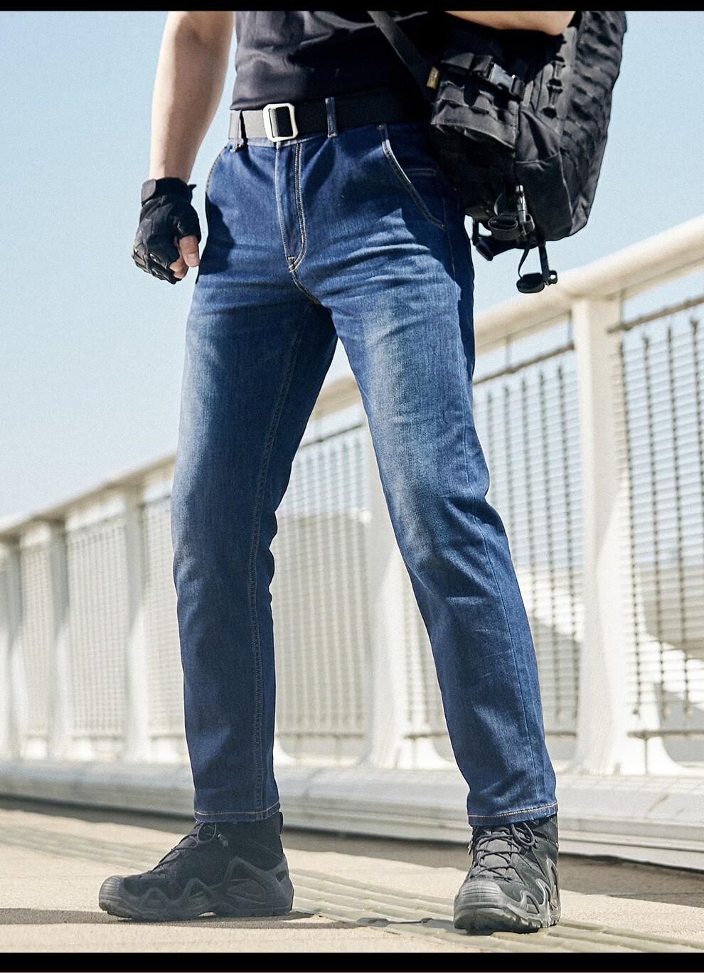 新品龙牙二代隐冰cordura战术通勤牛仔裤男夏长裤铁血品行中度石磨蓝