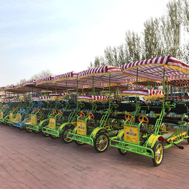 景区4旅游观光车四轮多人自行车四人休闲情侣多人公园脚踏车双人联排