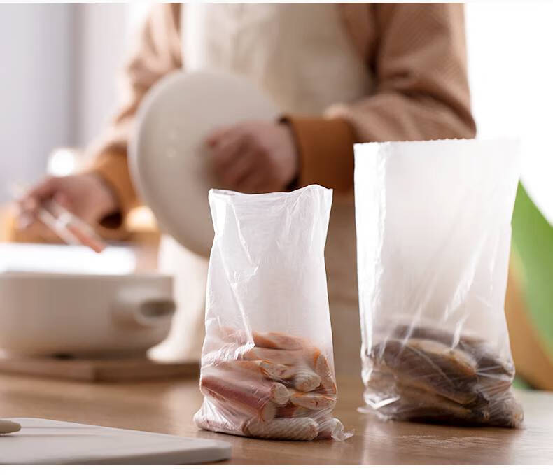 茶花食用保鲜袋家用经济装食品冰箱塑料袋冷冻专用加厚一次性小号