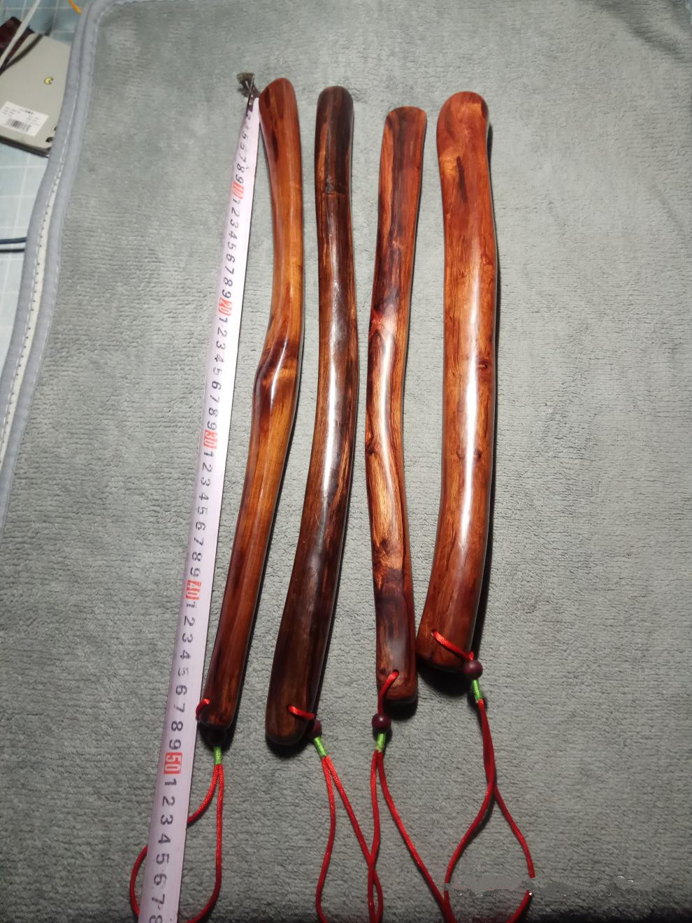 朴春 紫檀柳鬼脸把玩棍棒 原木料按摩敲背木棍似海南黄花梨防身棒