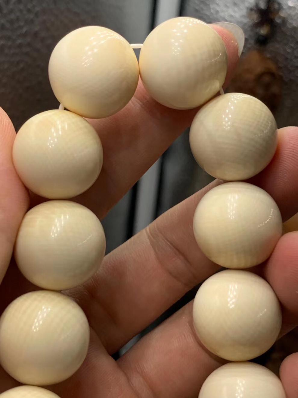 朴春 猛犸象牙手链上乘冰料男士手串 20mm果冻爆满纹佛珠15 30mm【满