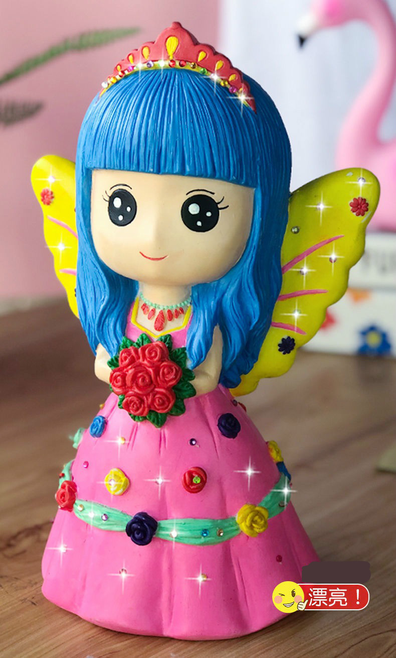涂色白胚彩绘存钱罐儿童手工diy制作玩具女模具白胚陶瓷绘画d02公主22