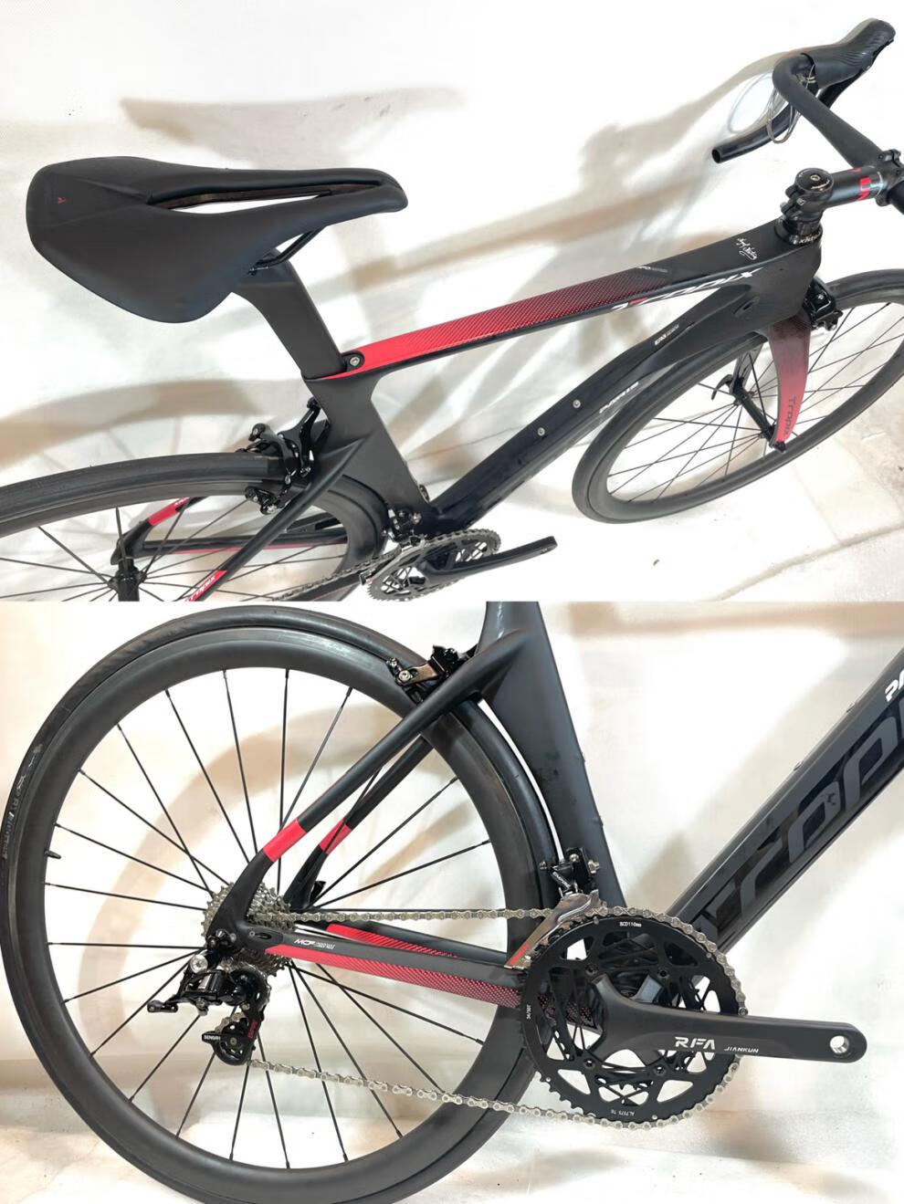 tropix paris烈风巴黎全新车架碳纤维公路车破风架前叉特价 46码