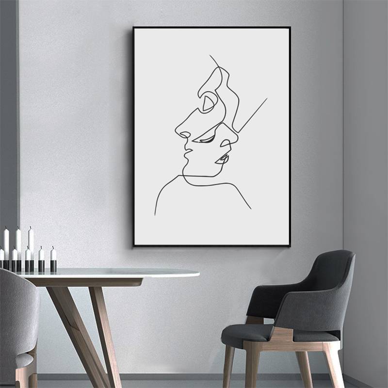 抽象画 极简线条画 创意极简线条装饰画现代简约小众艺术北欧风抽象