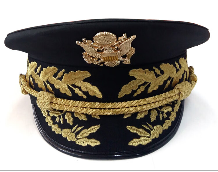 美国海员大盖帽船员白色帽子船长礼服帽子保安帽演出帽大檐帽定制款