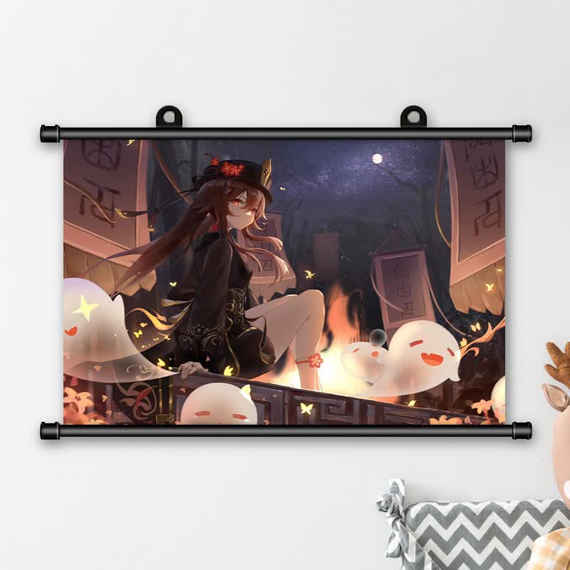 二次元挂画污 原神胡桃海报游戏动漫周边装饰卧寝室壁纸画可爱女定制