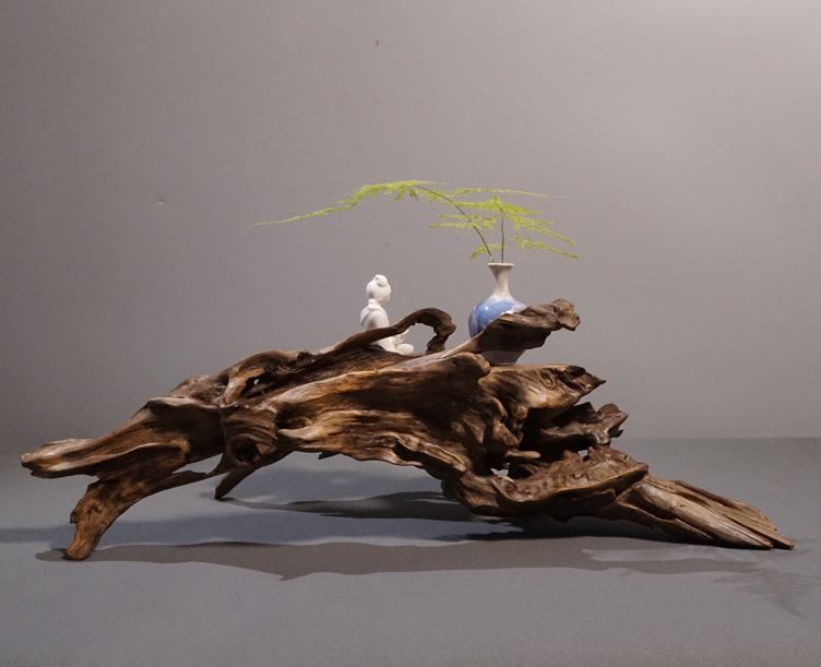 风化枯木树根雕根艺底座 电视柜软装饰品 禅意摆件菖蒲盆景茶台1