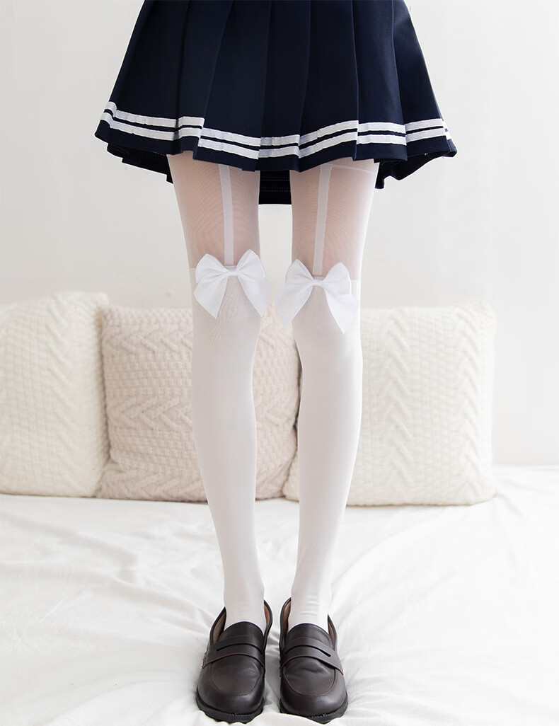 aowans日系奶白色丝袜少女萝莉洛丽塔天鹅绒薄款可爱lolita打底连裤袜