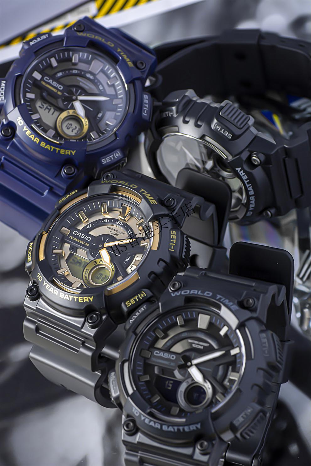 卡西欧 casio手表男士经典复古黑金防水学生表aq-s810w/ aeq-110w aeq