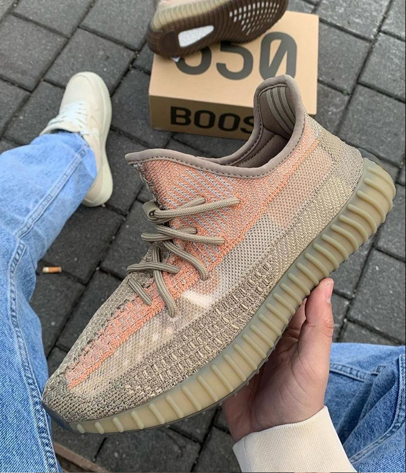 椰子男鞋350满天星冰蓝海盐夏季透气运动鞋子跑步鞋 太阳红【纯原高