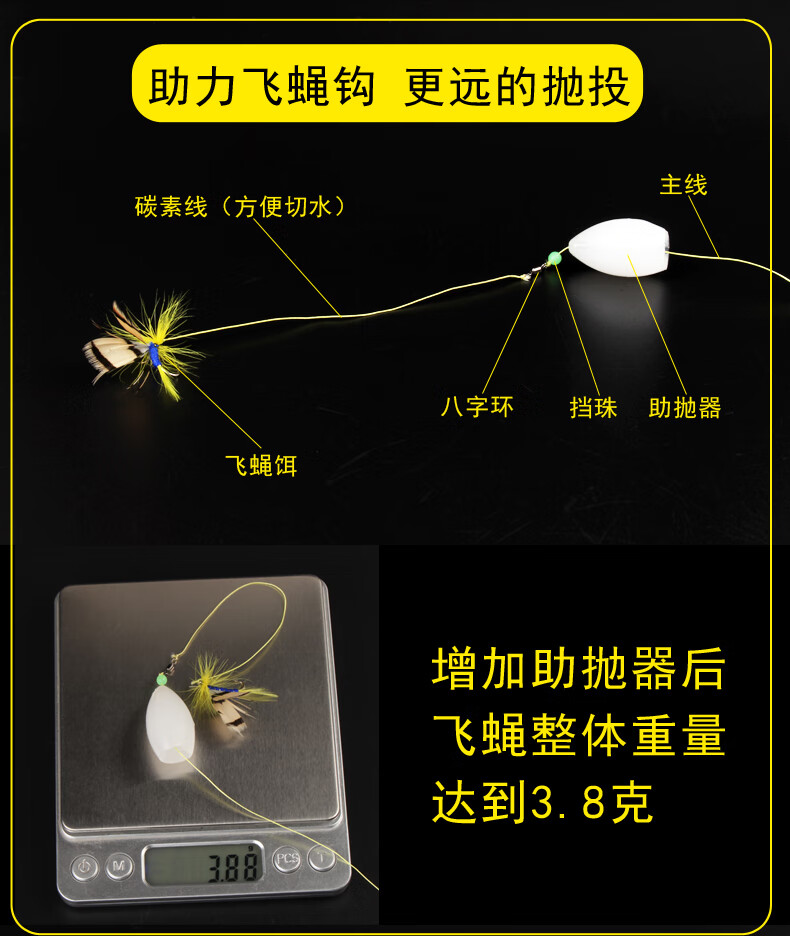 助投器浮水器沉水飞蝇亮片饵助投器白条辅助远抛鲫鱼小黄面鱼饵颗粒奶