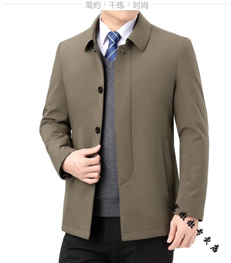 pierre cardin/皮尔卡丹夹克中年男干部商务翻领棉服冬季保暖内胆爸爸