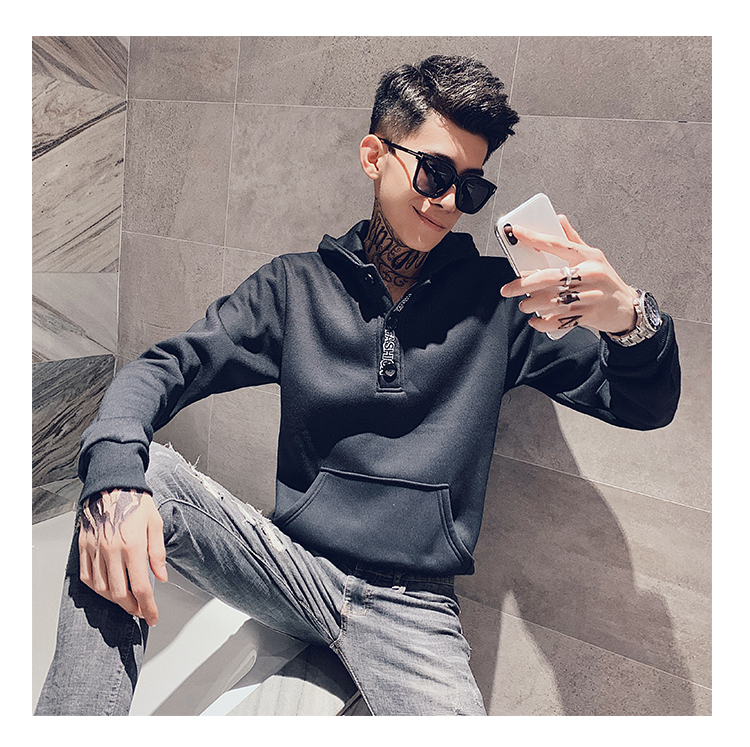 暖冬购抖音网红卫衣潮男连帽ins修身社会人小伙上衣服韩版潮流外套