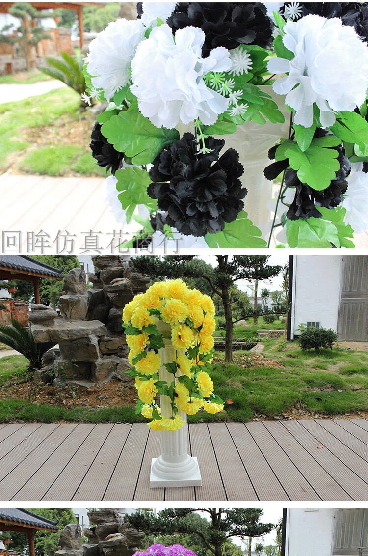 仿真花菊花束扫墓花殡仪馆装饰花绢花上坟花祭祀花灵堂摆放花 纯白 黑