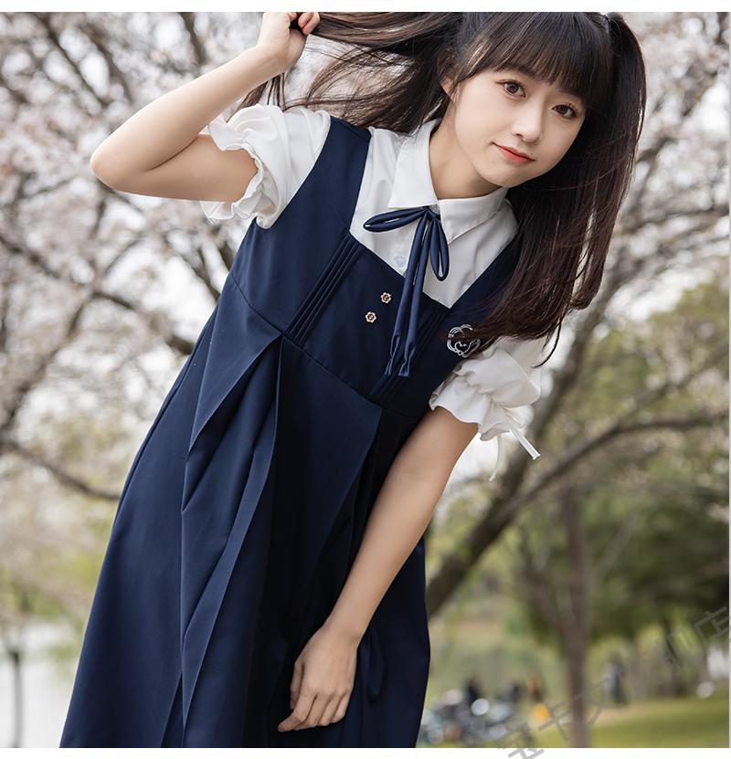 jk制服水手服连衣裙日系jk卡奶裙装可爱幼稚园夏季护奶裙学院风 水