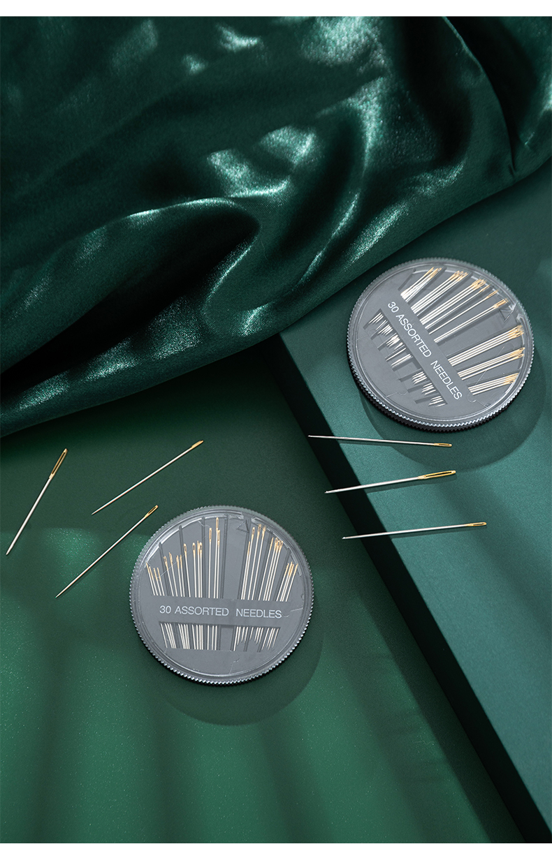 家用缝衣针缝纫手工专用线针盒老牌子钢针硬细尖超细手缝针线 黑色手