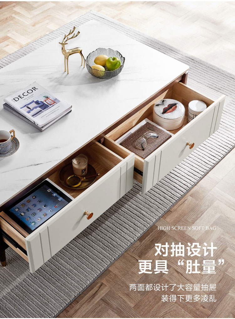 林氏木业北欧简约茶几家用小户型客厅原木色茶桌子茶台家具cr4l荷花