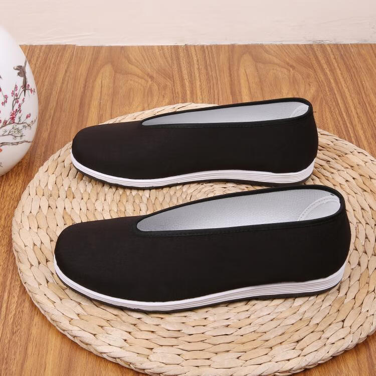 老头鞋加大码男鞋特大号454850码男单鞋圆口元口老人鞋老北京布鞋定制