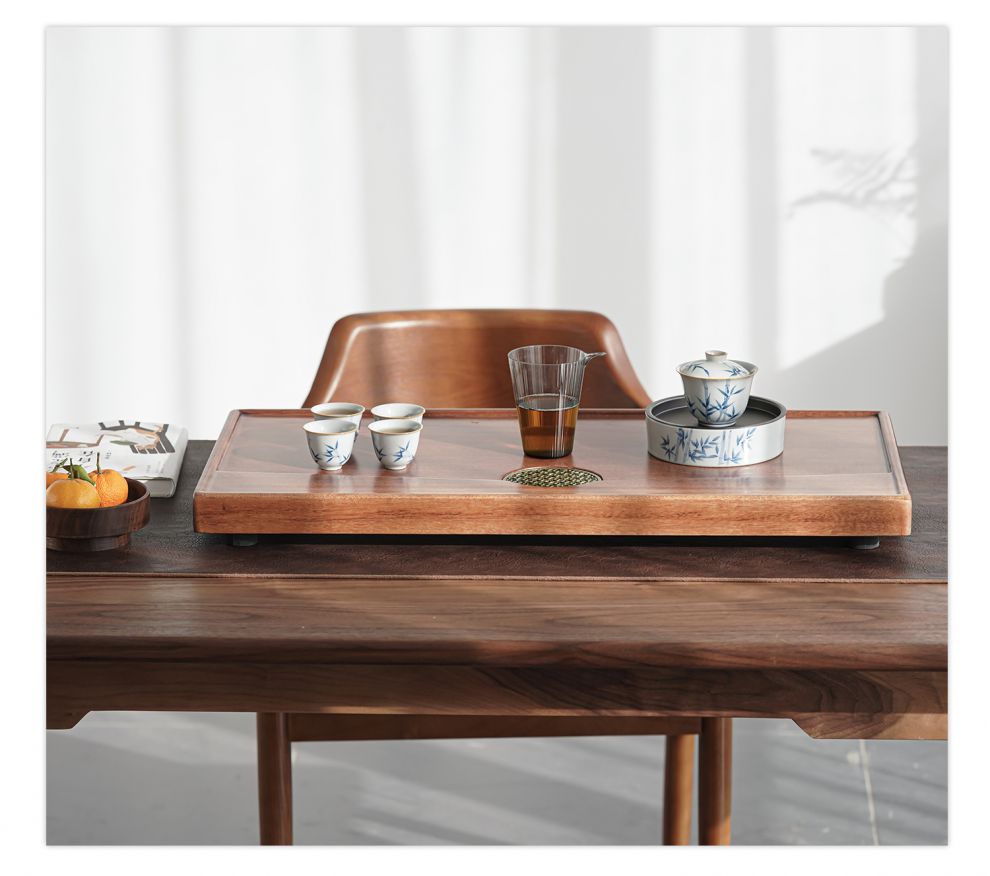 花梨木茶盘 茶盘 黄花梨整块花梨木茶盘实木茶台自然长方形原木家用