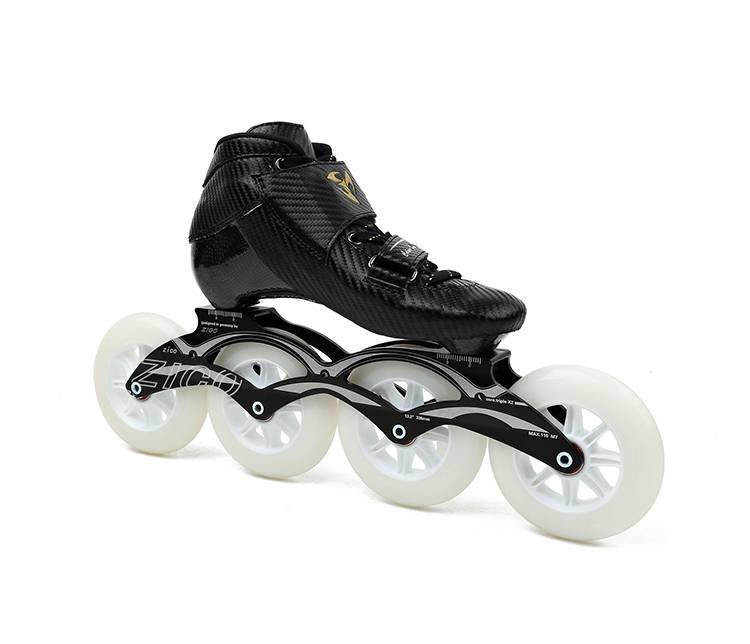 速滑鞋专业 速滑轮滑鞋成人男速滑鞋竞速儿童比赛用碳纤维大轮速度