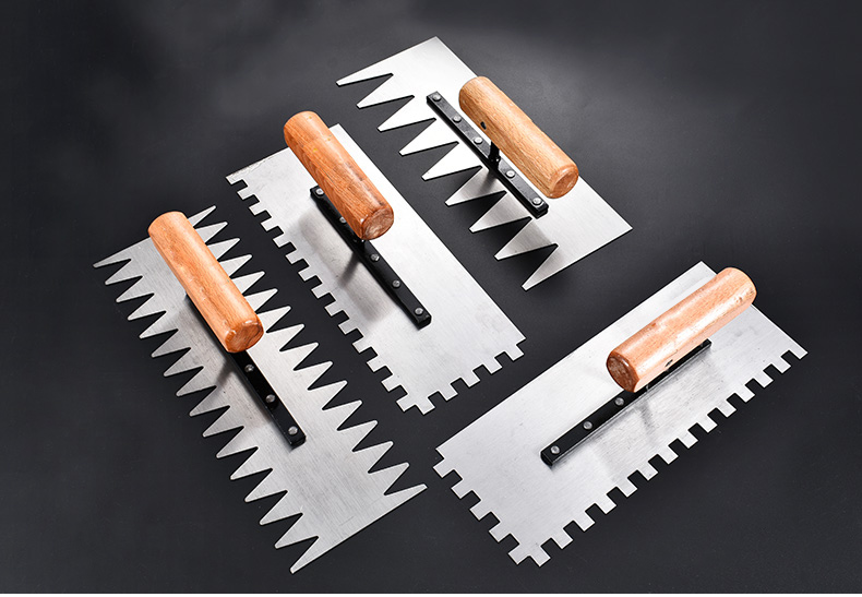 抹刀锯齿抹子抹灰泥工新工具灰匙带齿抹泥刀铺砖贴瓷砖灰铲刀瓦工左边