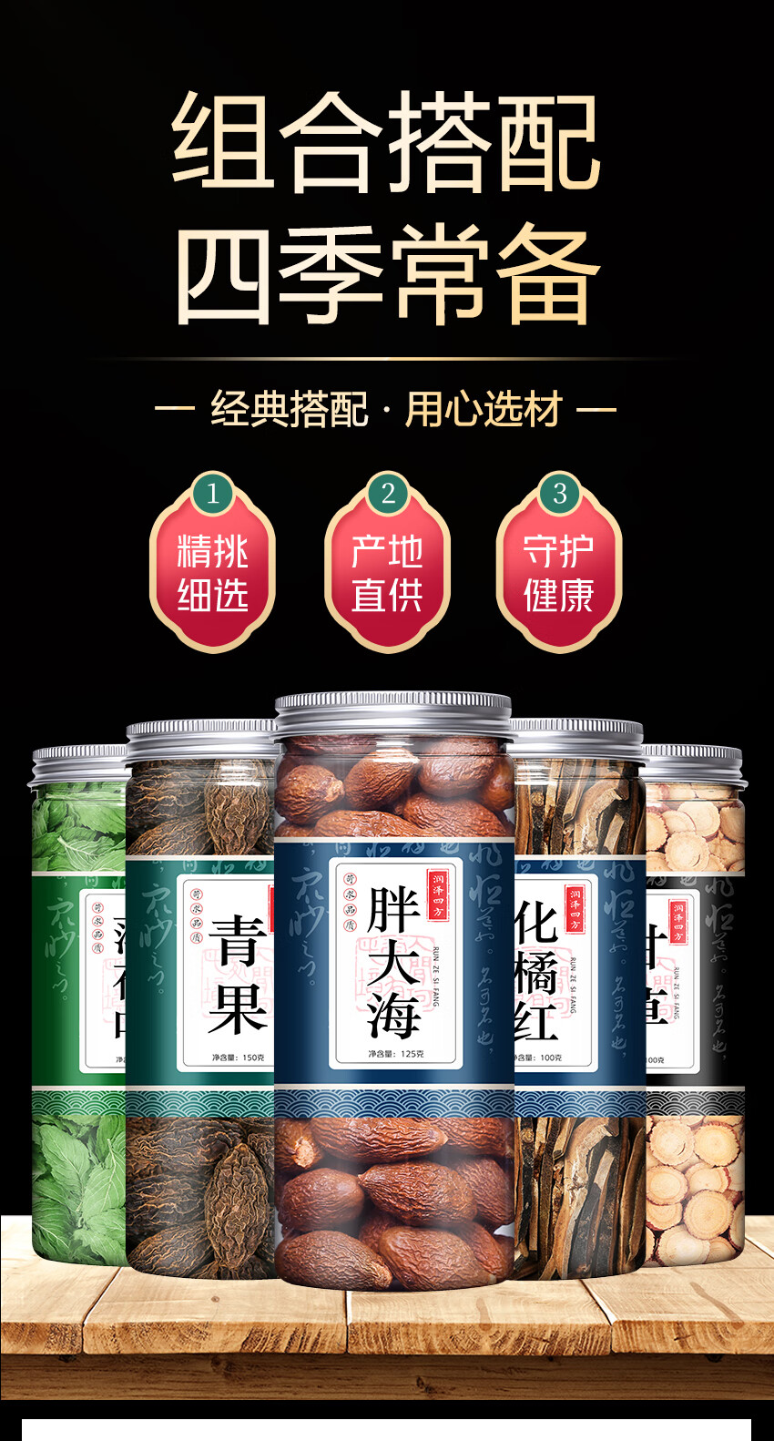 胖大海橘红青果茶特级咽喉茶搭罗汉果 【4罐】化橘红 青果 薄荷 甘草