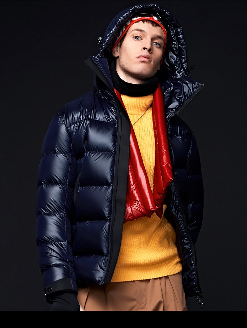 蒙口 羽皇羽绒服男士加厚亮面鹅绒短款外套换季上新 黑色 3xl