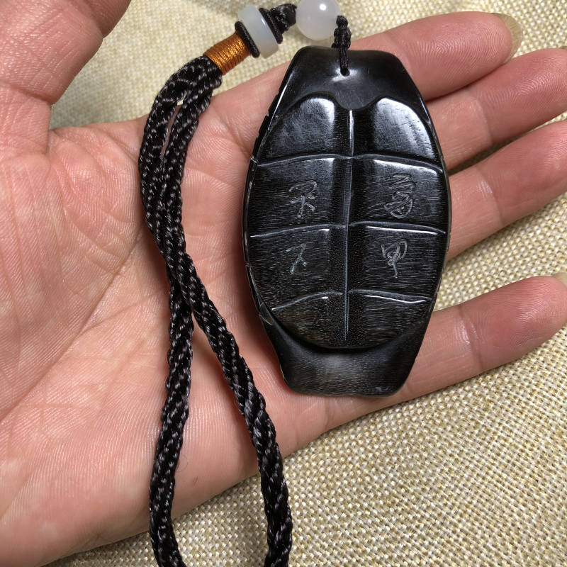 女朋友礼物古玩收藏真品黑驴蹄子手把件吊坠挂件雕刻富甲天下车挂手串