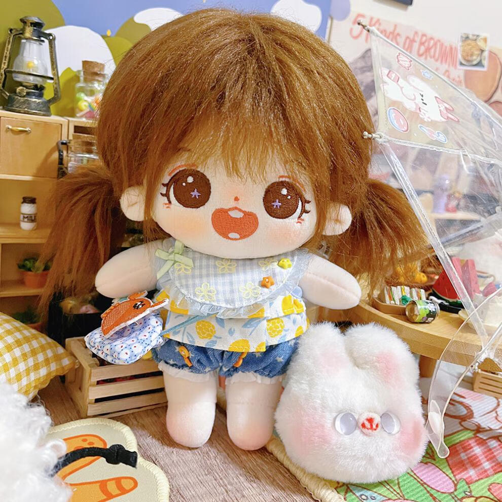 尼(dis ney)棉花娃娃带骨架20cm胖胖体40cm男娃无属性炸毛玩偶公仔裸