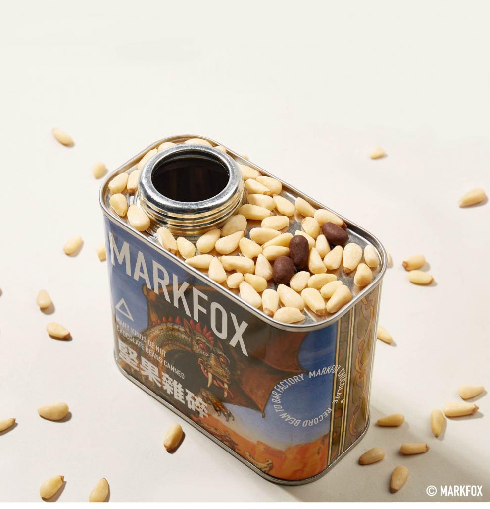 可可狐 坚果杂碎巧克力夹心罐头 多种坚果仁减糖黑巧克力豆零食 白色