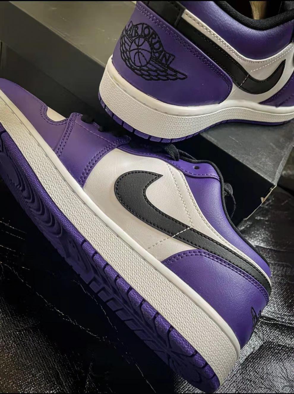 低帮纯原aj女鞋篮球鞋北卡蓝熊猫烟灰男女款鞋 灰白迷彩-aj1 45【图片