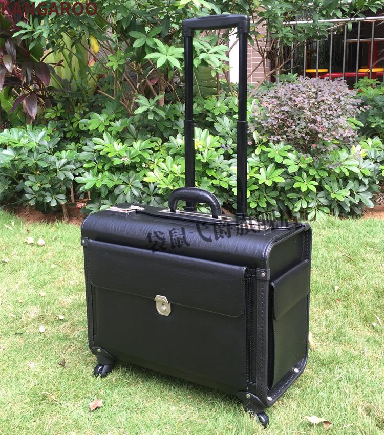 袋鼠kangaroo轻奢高档空姐箱律师飞行员拉杆箱皮箱密码箱手提箱行李箱