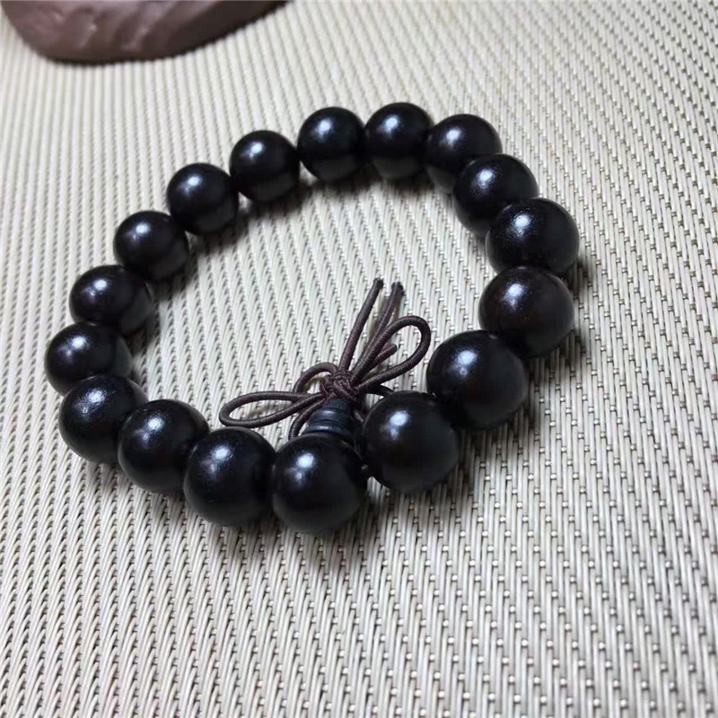 天然木手串乌木香木佛珠手串男女饰品情侣单圈手链 珠子直径15毫米