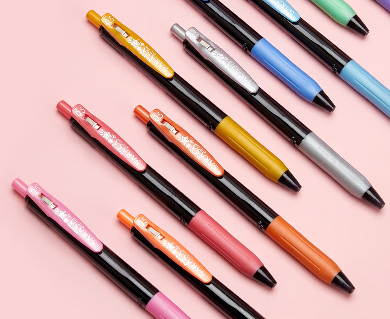 斑马zebrazebra斑马牌中性笔jj15宝石限定系列sarasa黑轴笔杆烫银笔夹