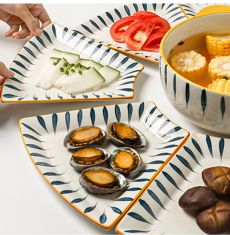 适用拼盘碗碟 成套餐具团圆拼盘餐具组合过年碗碟家用陶瓷盘子套装菜