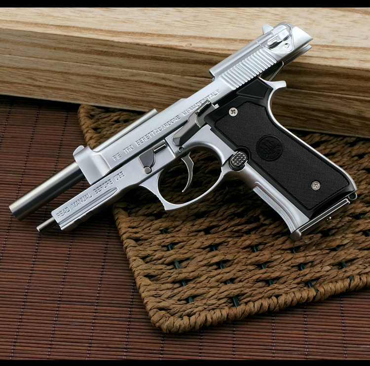 05抛壳伯莱塔m92a1玩具收藏模型合金可拆不可发射 抛壳m92f黑色 吸塑