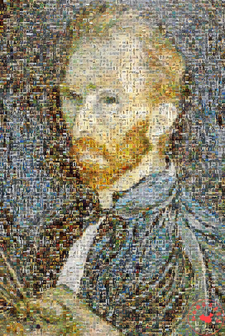 拼图定制马赛克蒙太奇梵高艺术作品展木质拼图1000/4000片 梵高马赛克