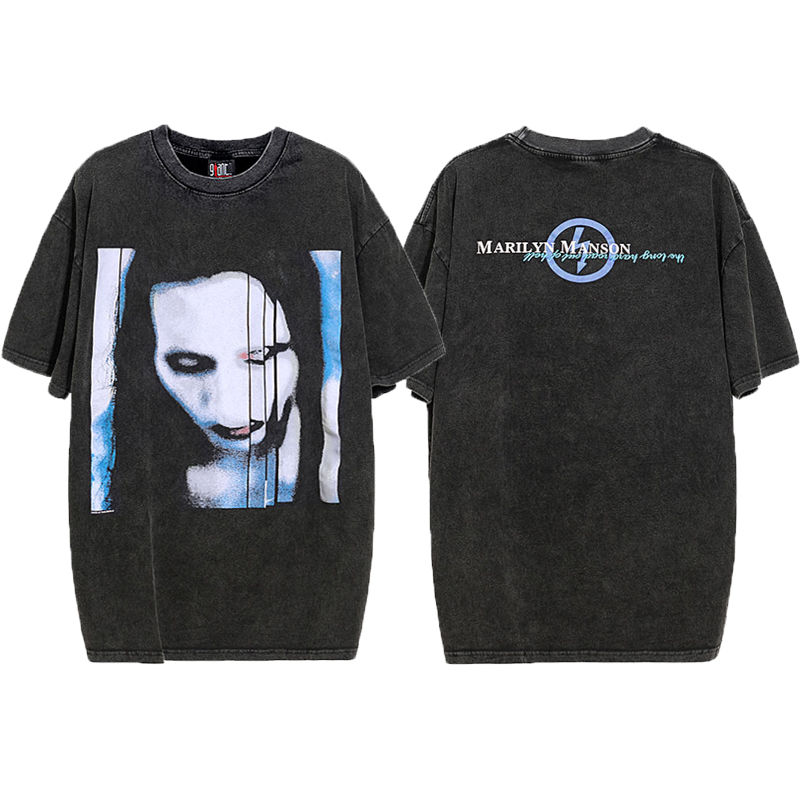 北方虎玛丽莲曼森短袖fog高街玛丽莲曼森vintage摇滚白鬼vtg地球人