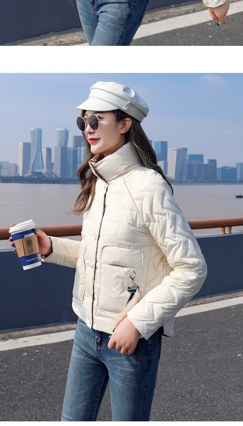 轻薄羽绒服女短款小个子时尚个性大口袋冬季新款白鸭绒外套休闲潮新品