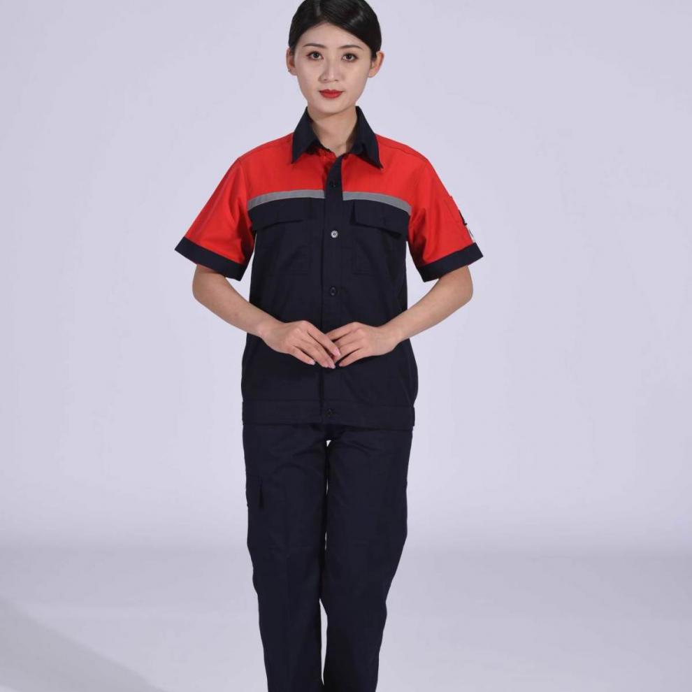 中石油工作服 加油站中石化能源春秋装夏装 黄蓝拼色夏季上衣 155